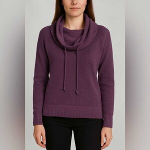 Women's Purple Cowl Neck Sweater